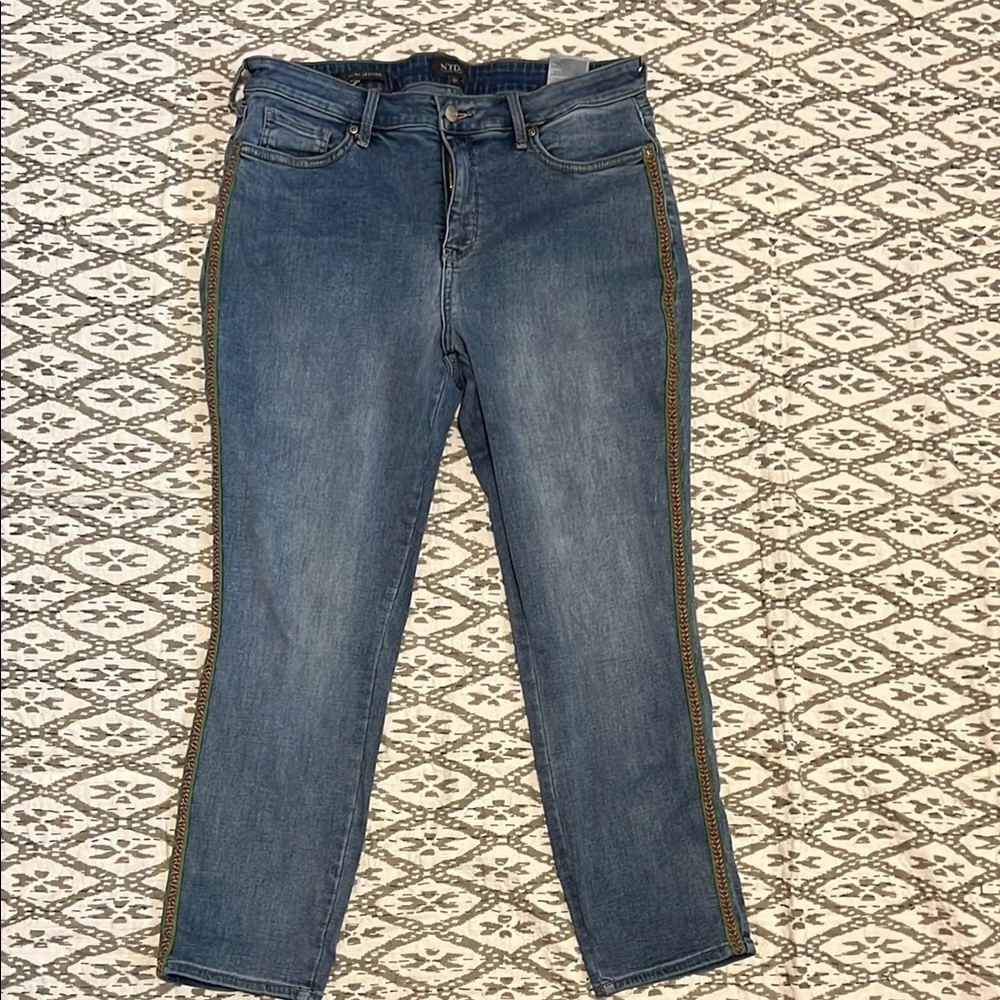 NYDJ Denim Jeans with Side Stripe size 12